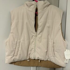 Altar'd State Beige Ribbed Reversible Knit Vest